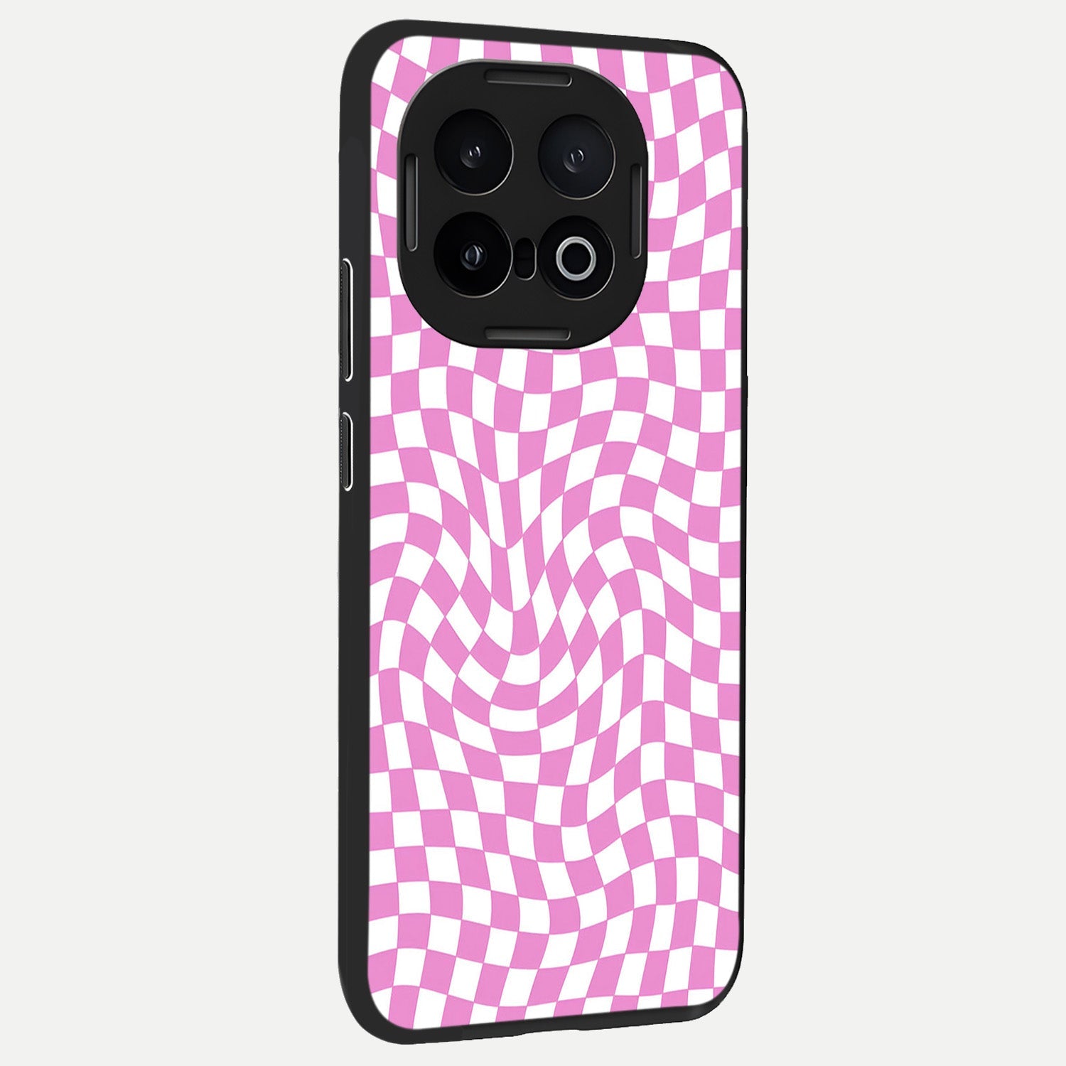  Bubblegum Check Wave back cover for iQOO 13 slim fit glass case with vibrant aesthetic design