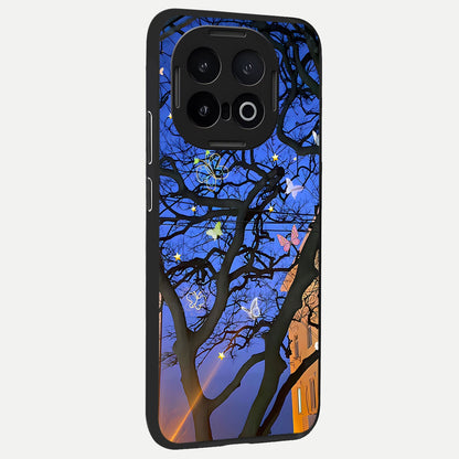 Butterfly Night Magic back cover for iQOO 13 slim fit glass case with vibrant aesthetic design