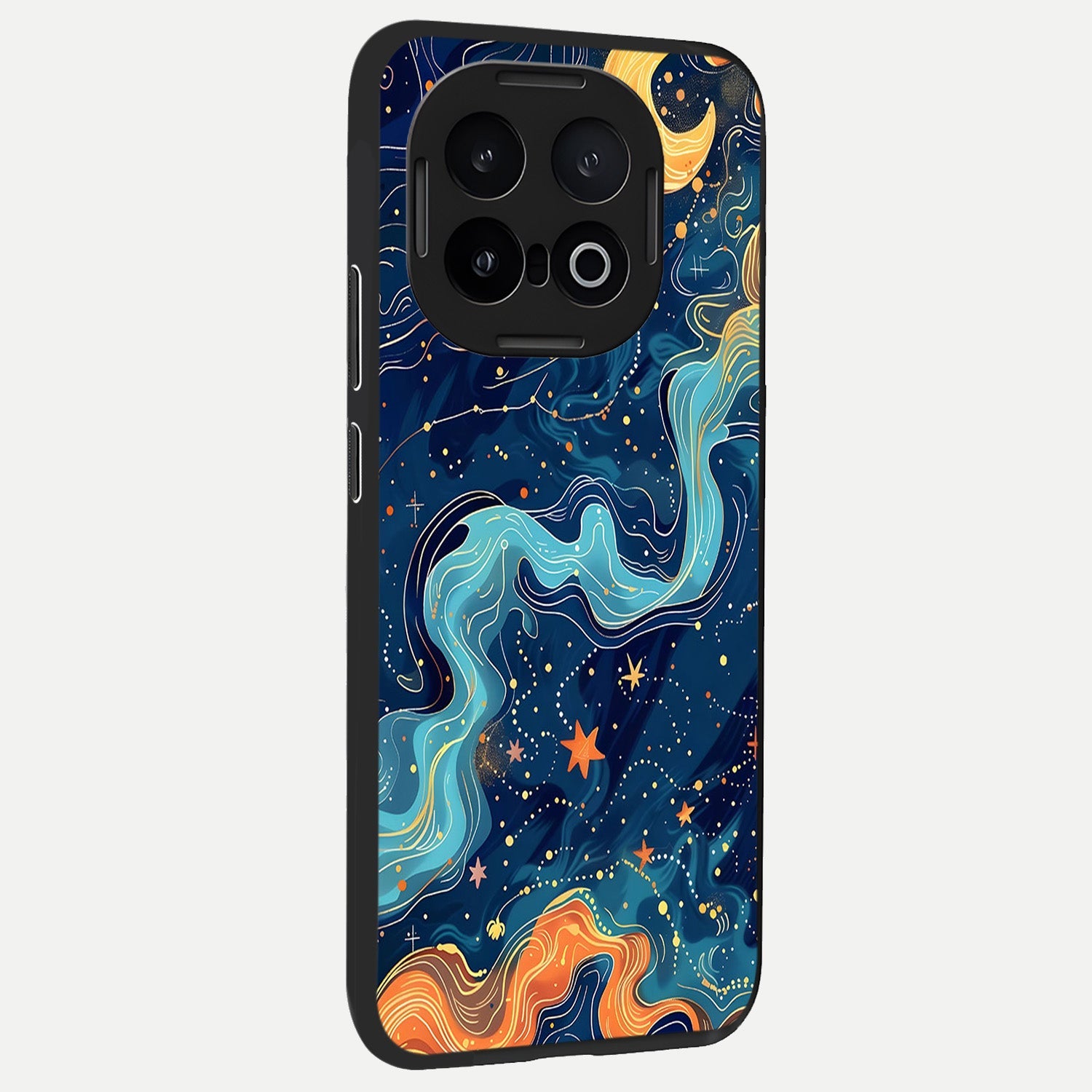  Celestial Dream Flow back cover for iQOO 13 slim fit glass case with vibrant aesthetic design