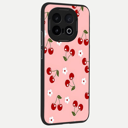  Cherry Love Mood back cover for iQOO 13 slim fit glass case with vibrant aesthetic design
