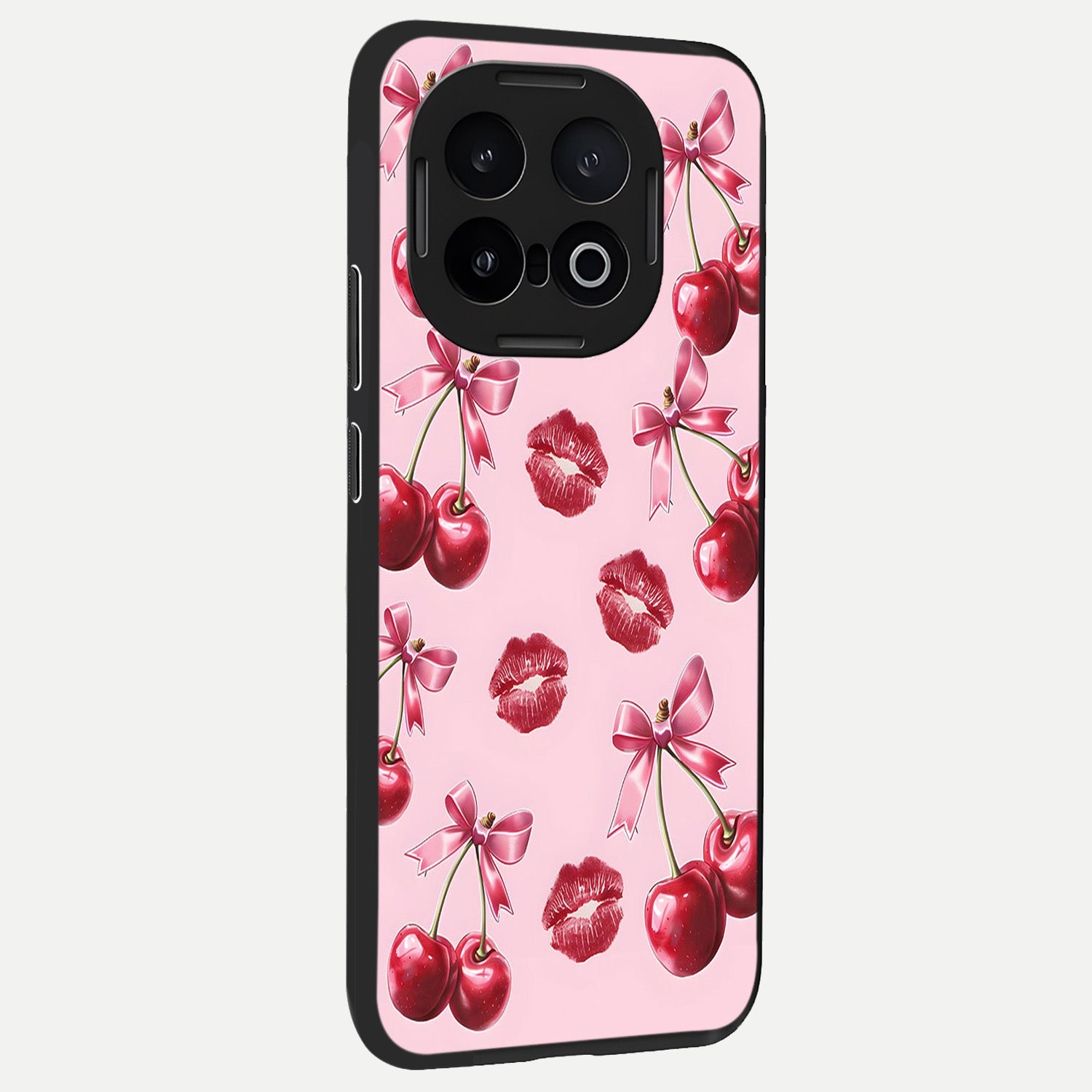  Cherry With Lips back cover for iQOO 13 slim fit glass case with vibrant aesthetic design