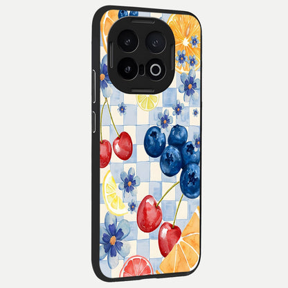  Citrus Bloom Joy back cover for iQOO 13 slim fit glass case with vibrant aesthetic design