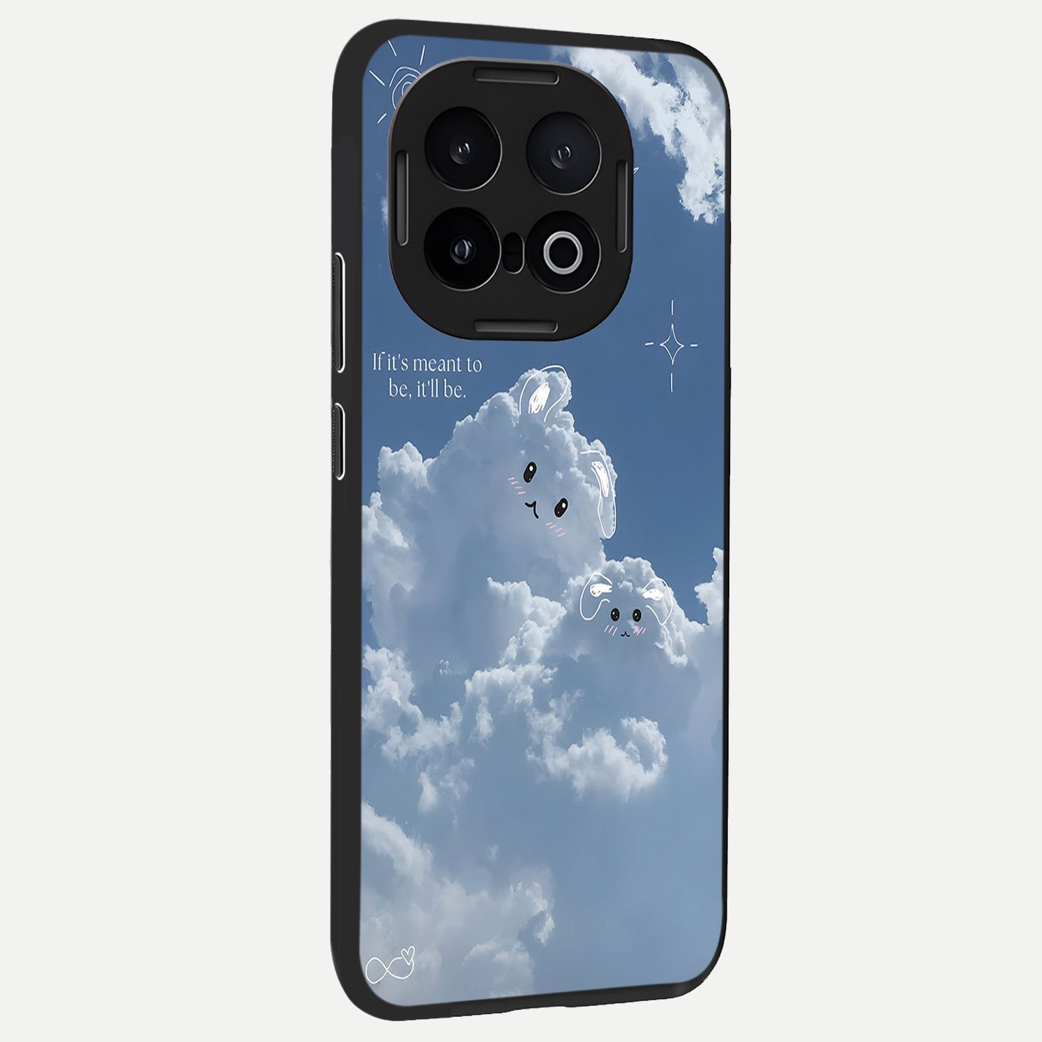  Cloud Bunny Dreams back cover for iQOO 13 slim fit glass case with vibrant aesthetic design