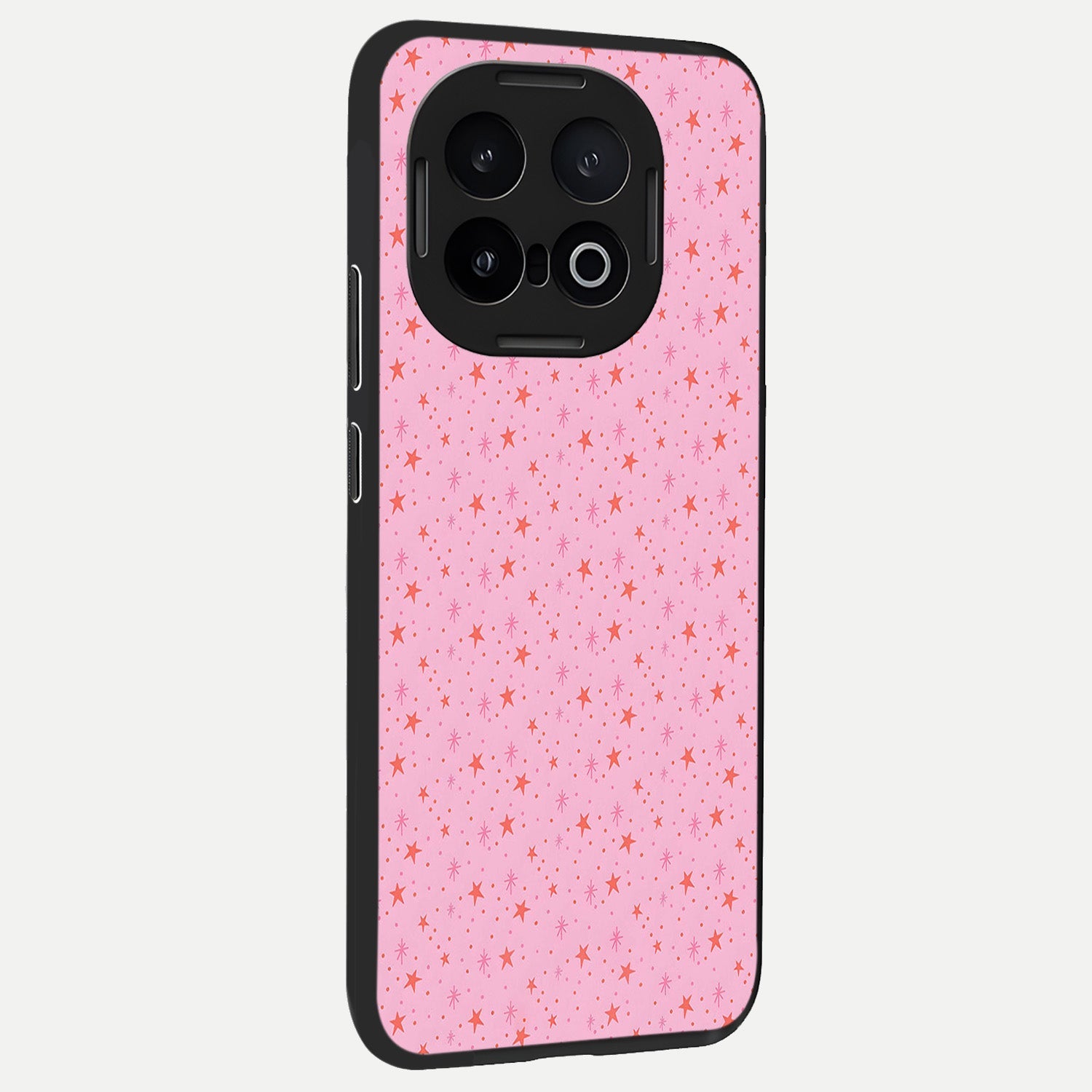  Cosmic Pink Sparkle back cover for iQOO 13 slim fit glass case with vibrant aesthetic design