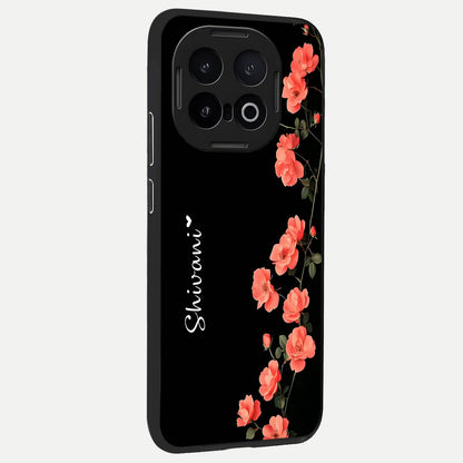  Crimson Bloom Grace Custom Name back cover for iQOO 13 slim fit glass case with vibrant aesthetic design