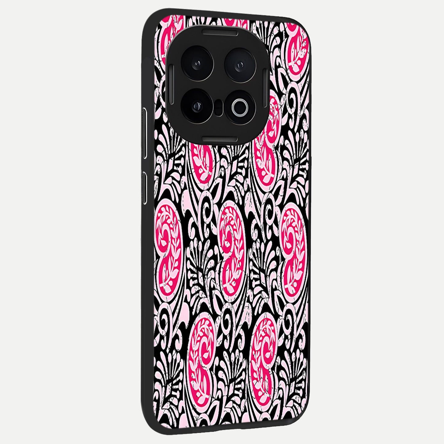  Crimson Paisley Charm back cover for iQOO 13 slim fit glass case with vibrant aesthetic design