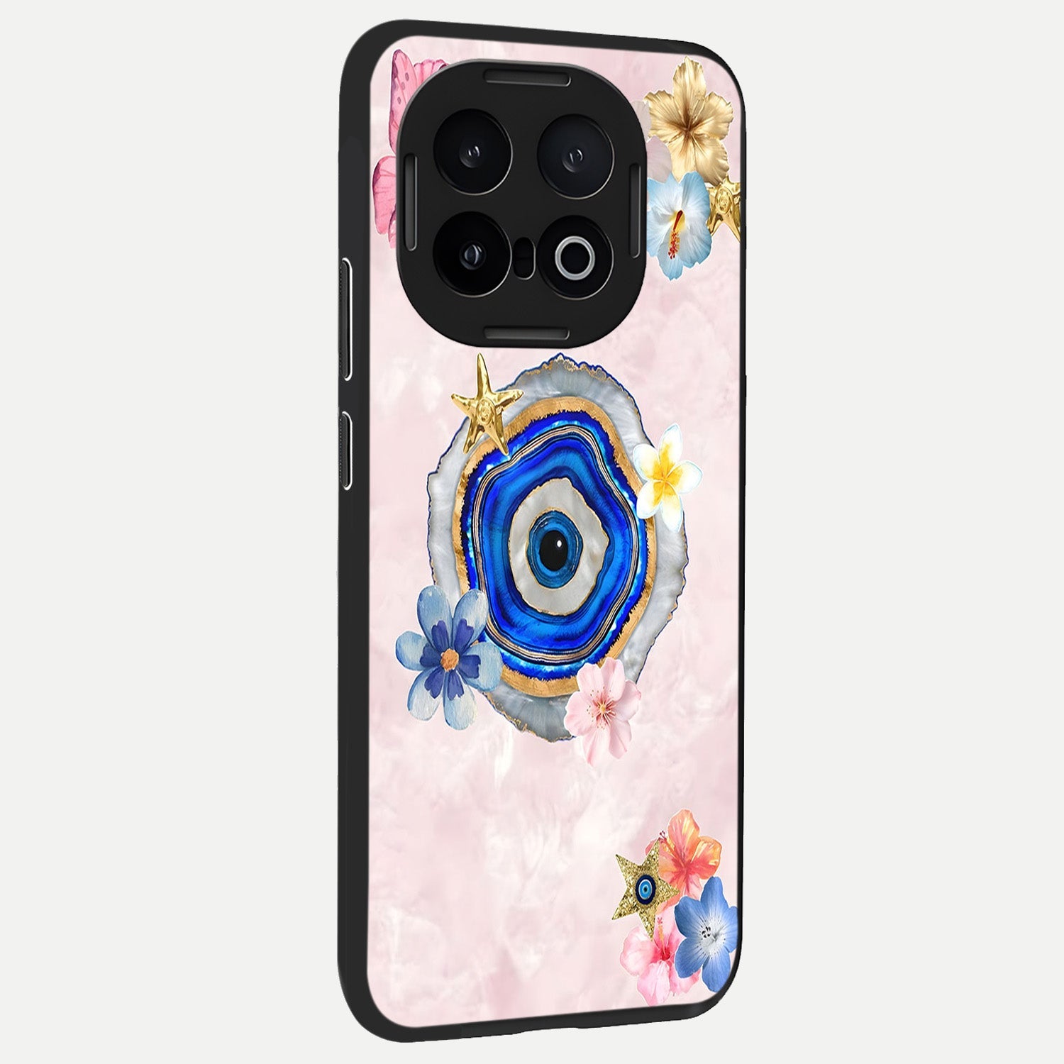  Divine Aura Bloom back cover for iQOO 13 slim fit glass case with vibrant aesthetic design