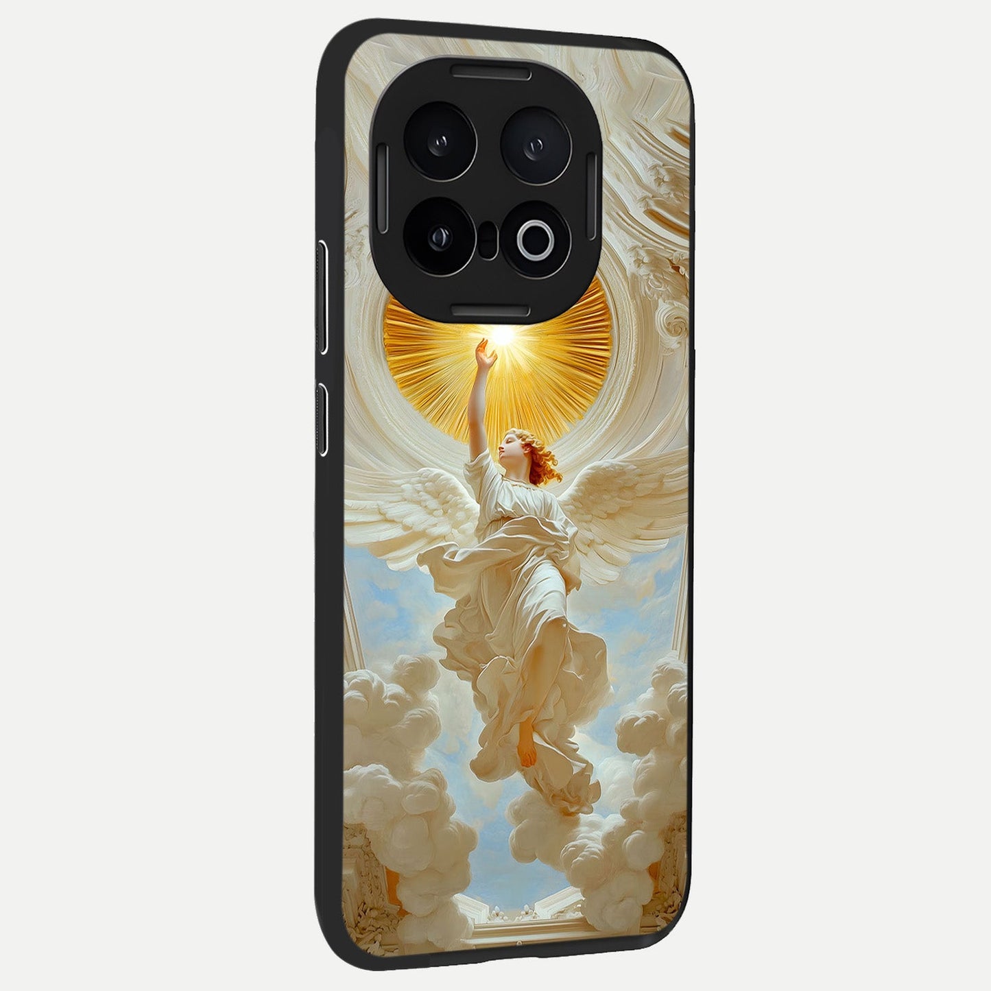  Divine Light Angel back cover for iQOO 13 slim fit glass case with vibrant aesthetic design