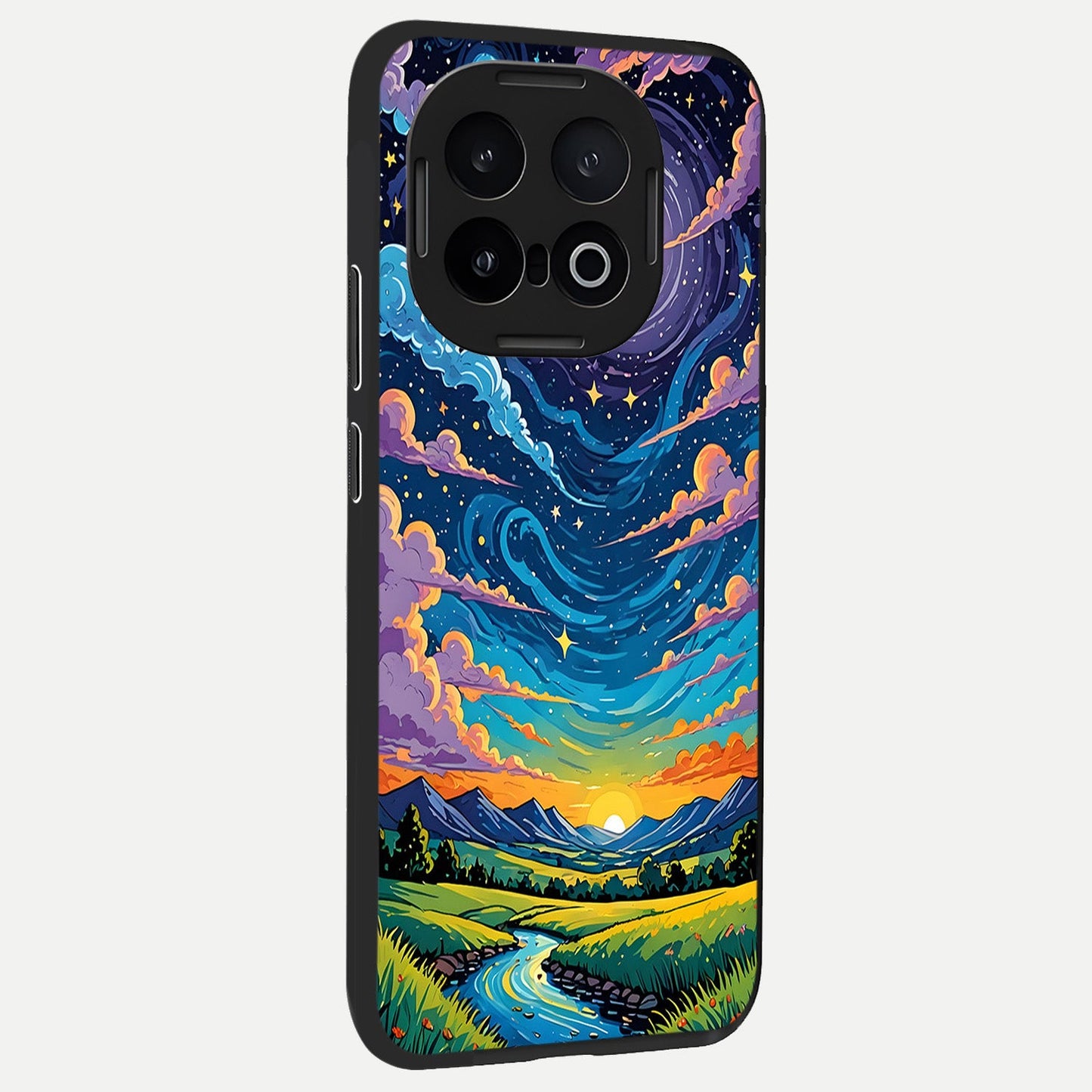  Dreamy Night Landscape back cover for iQOO 13 slim fit glass case with vibrant aesthetic design