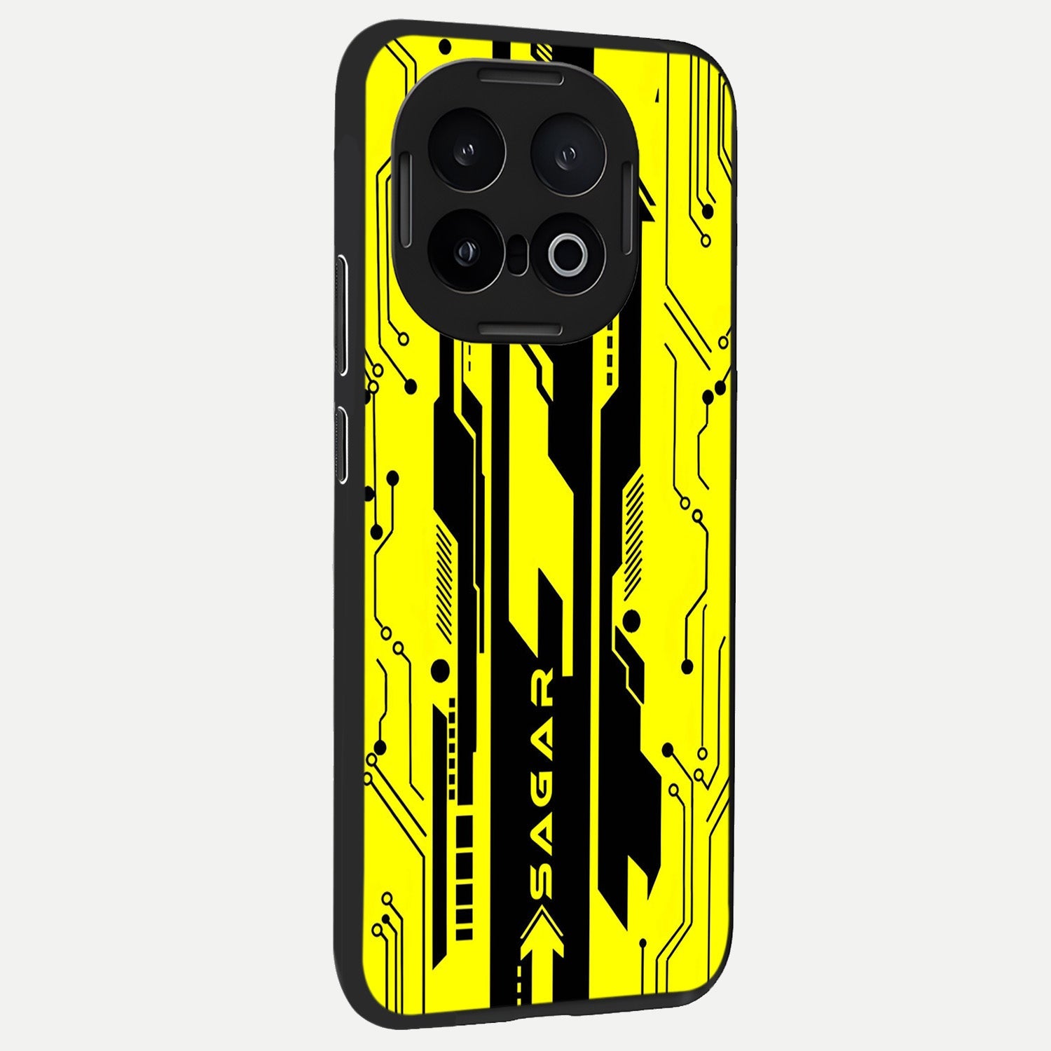  Electric Pulse CYBERPUNK Custom Name back cover for iQOO 13 slim fit glass case with vibrant aesthetic design