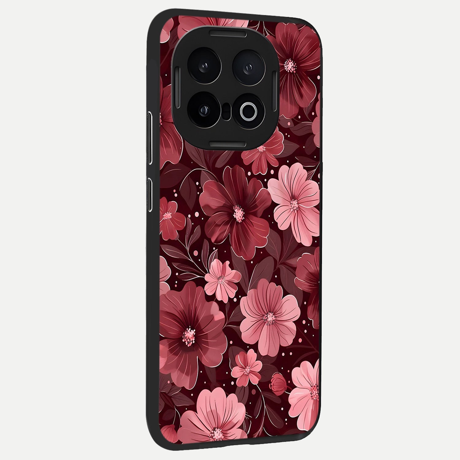  Flower Blush Bloom back cover for iQOO 13 slim fit glass case with vibrant aesthetic design