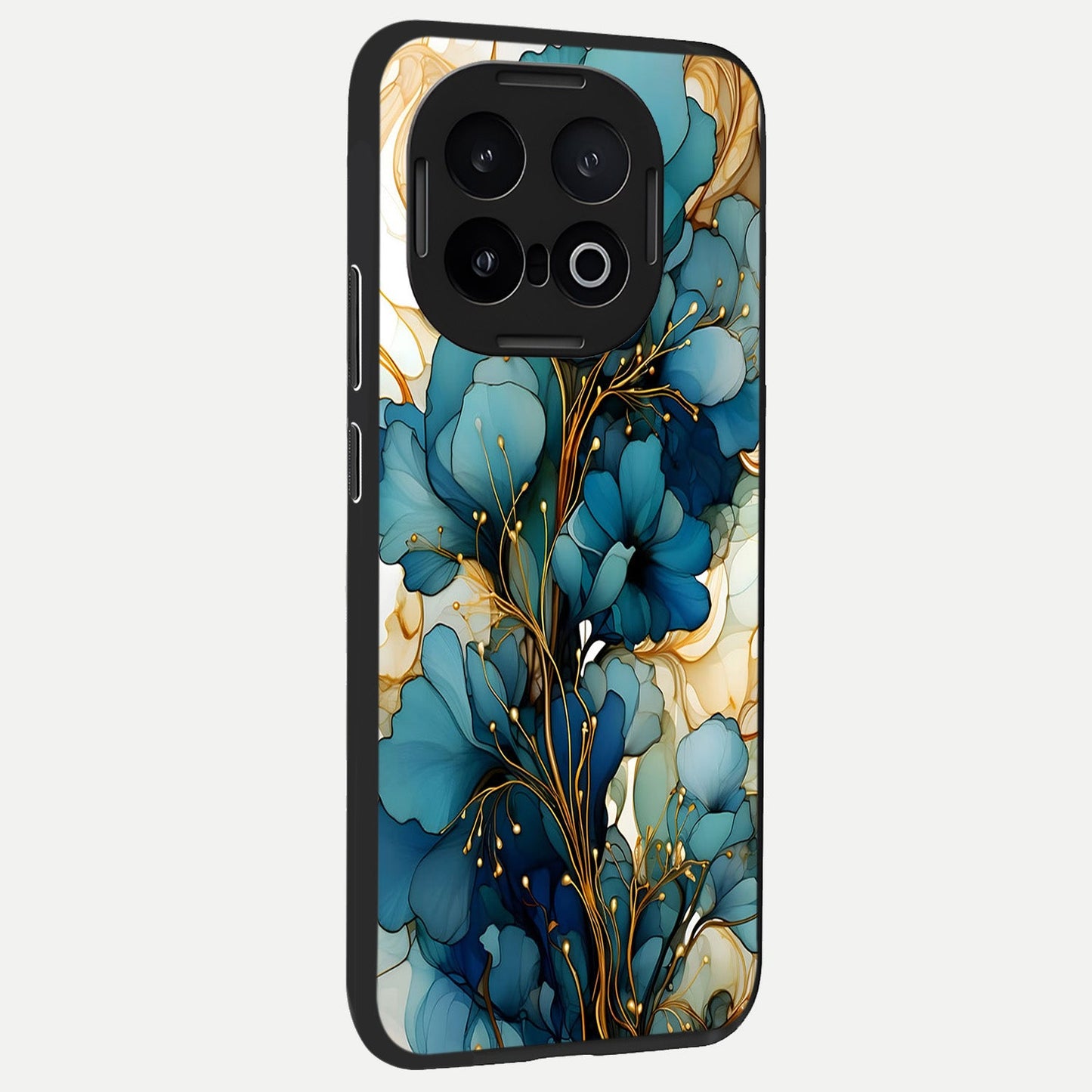  Golden Bloom Symphony back cover for iQOO 13 slim fit glass case with vibrant aesthetic design