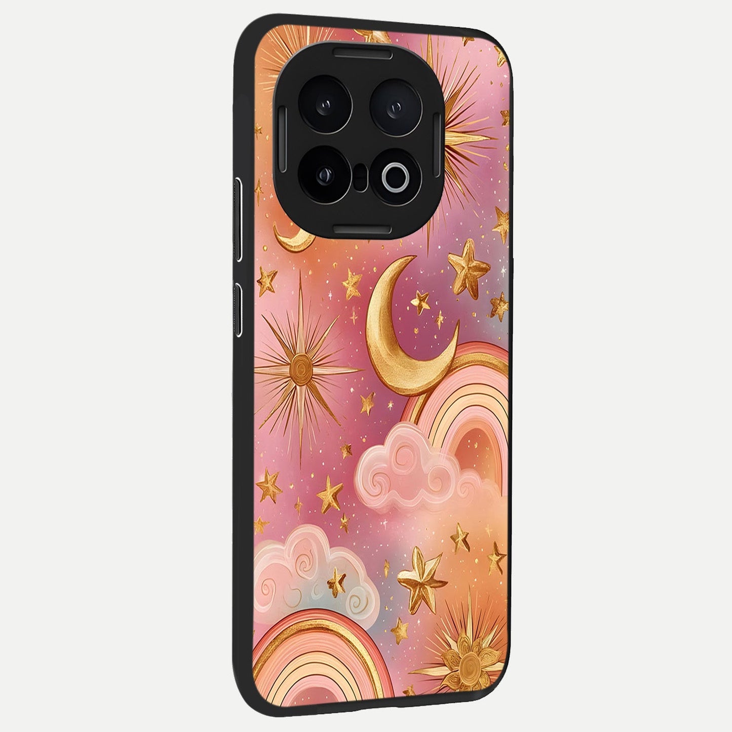  Golden Celestial Dreams back cover for iQOO 13 slim fit glass case with vibrant aesthetic design