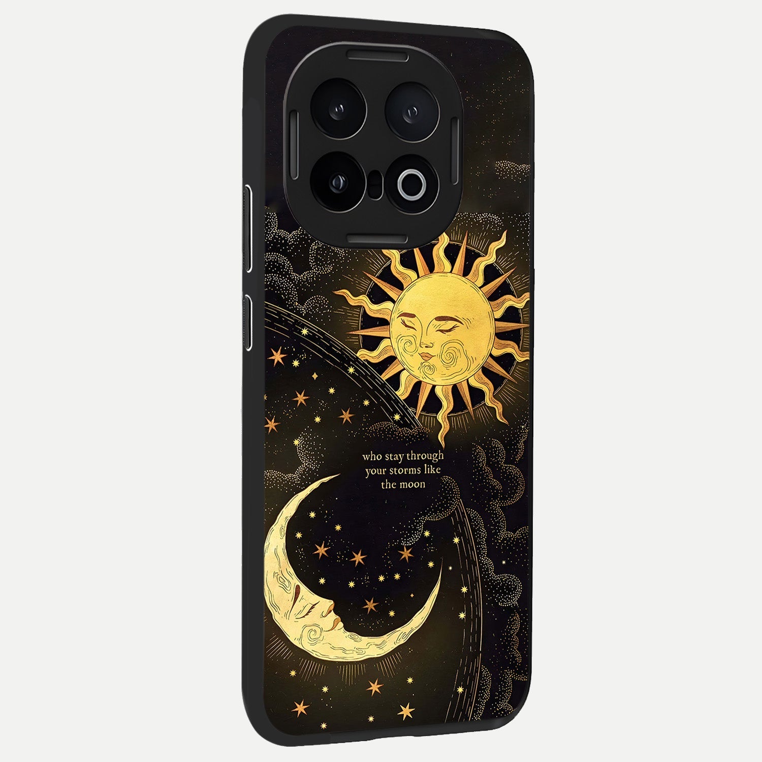  Golden Lunar Love back cover for iQOO 13 slim fit glass case with vibrant aesthetic design