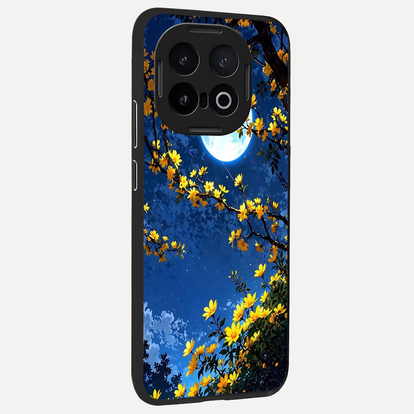  Golden Night Glow back cover for iQOO 13 slim fit glass case with vibrant aesthetic design