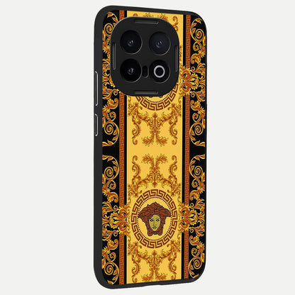  Golden Royal Heritage back cover for iQOO 13 slim fit glass case with vibrant aesthetic design