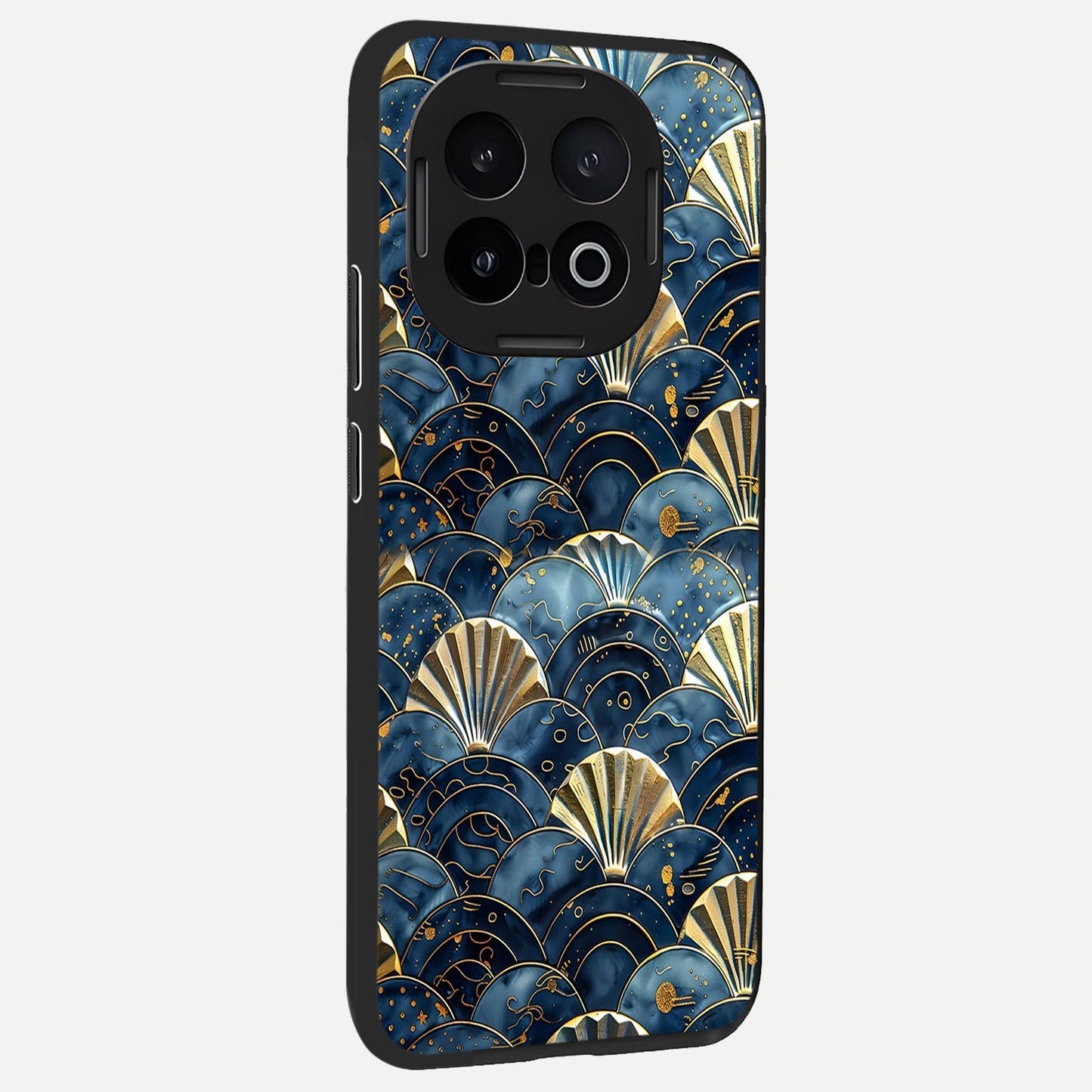  Golden Wave Luxe back cover for iQOO 13 slim fit glass case with vibrant aesthetic design