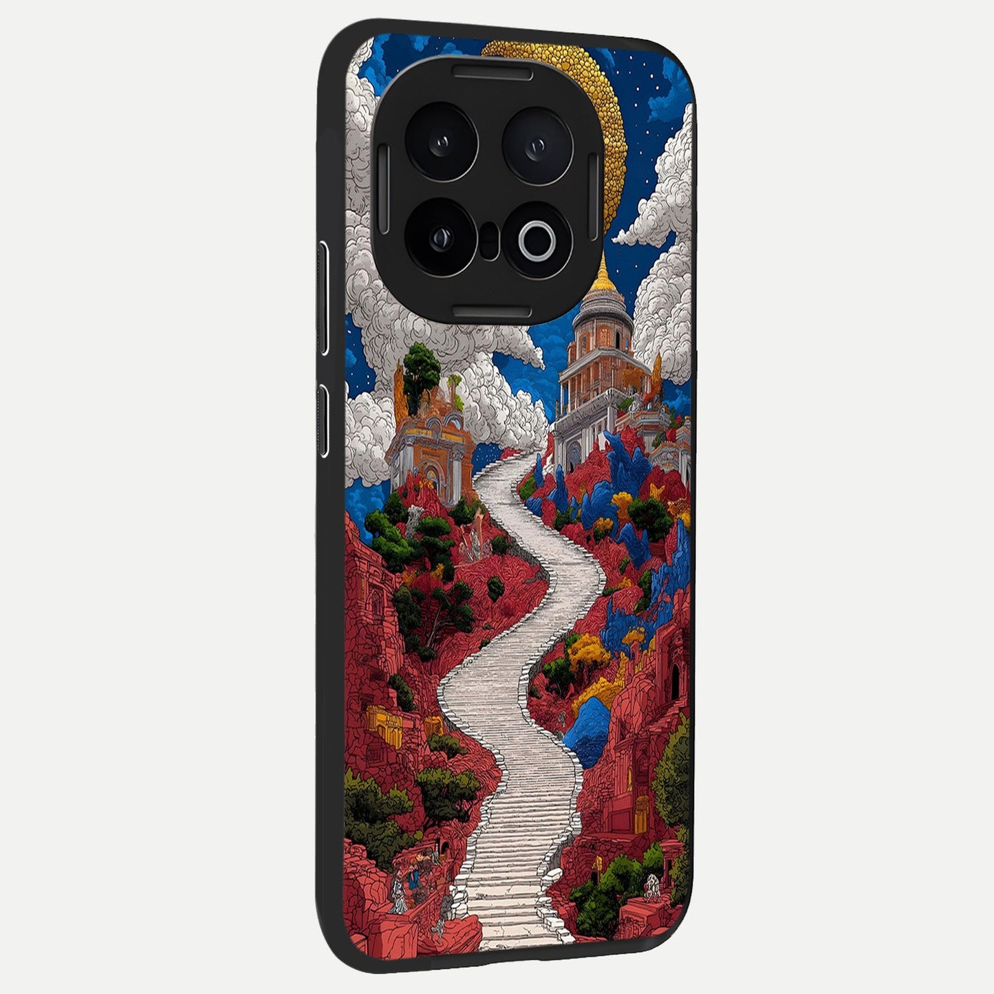  Heavenly Moon Path back cover for iQOO 13 slim fit glass case with vibrant aesthetic design