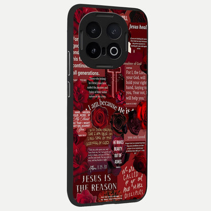  Jesus Love Heals back cover for iQOO 13 slim fit glass case with vibrant aesthetic design