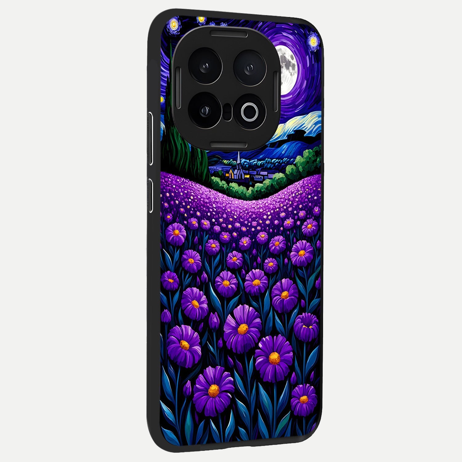 Lavender Moon Field back cover for iQOO 13 slim fit glass case with vibrant aesthetic design