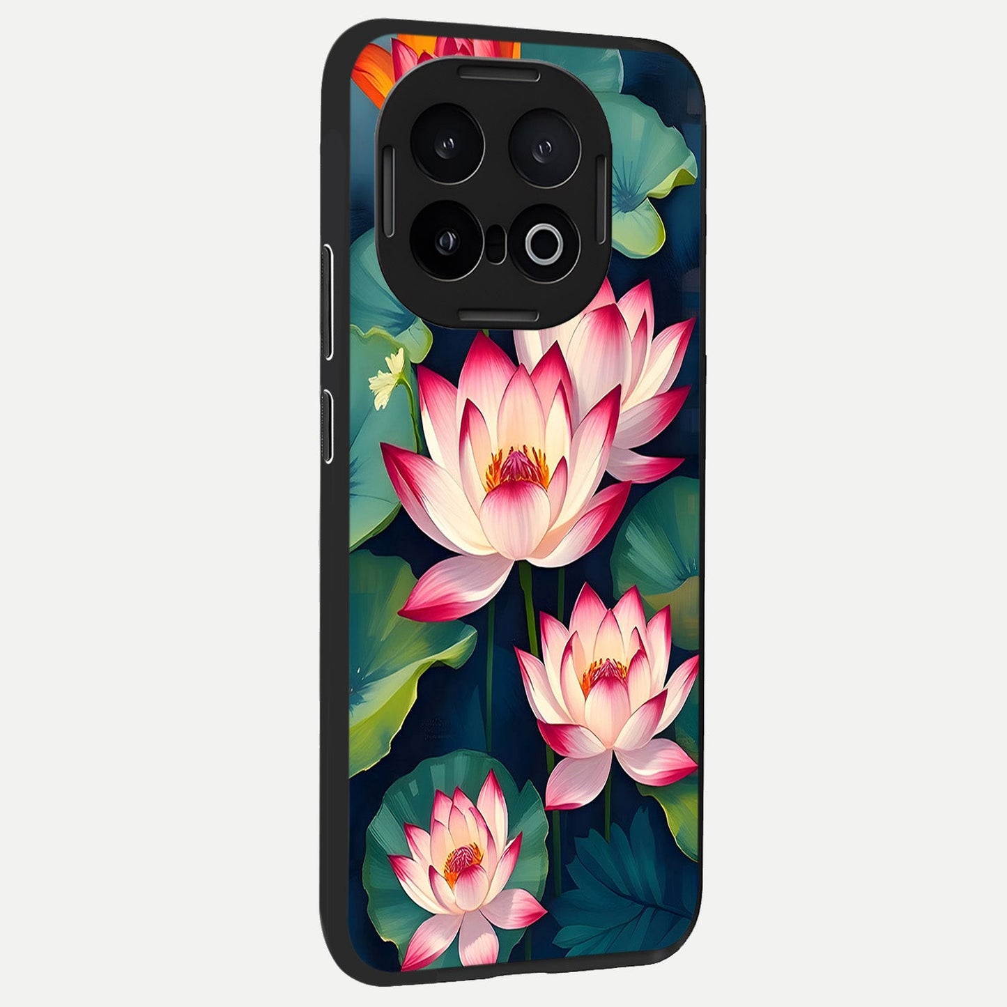  Lotus Dream Serenity back cover for iQOO 13 slim fit glass case with vibrant aesthetic design