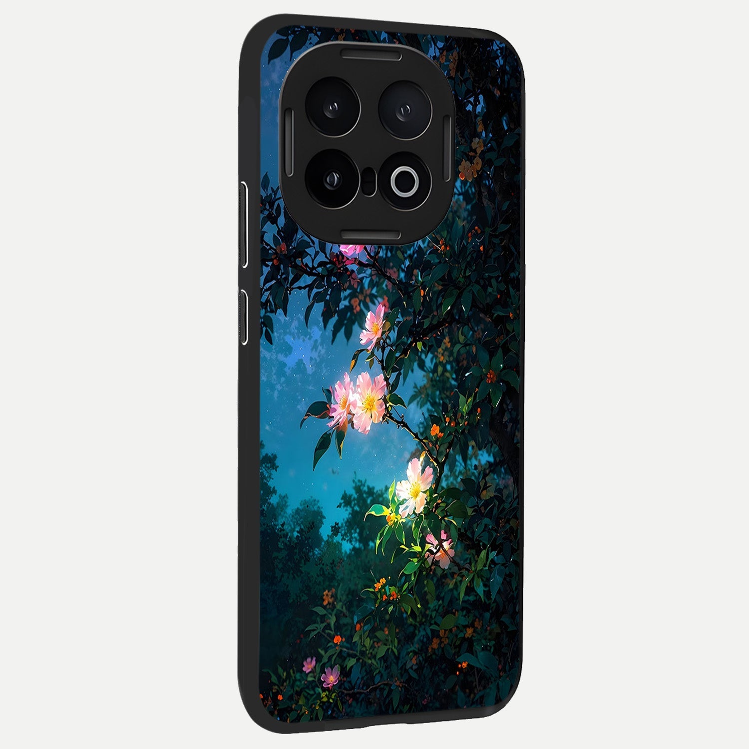  Midnight Bloom Glow back cover for iQOO 13 slim fit glass case with vibrant aesthetic design