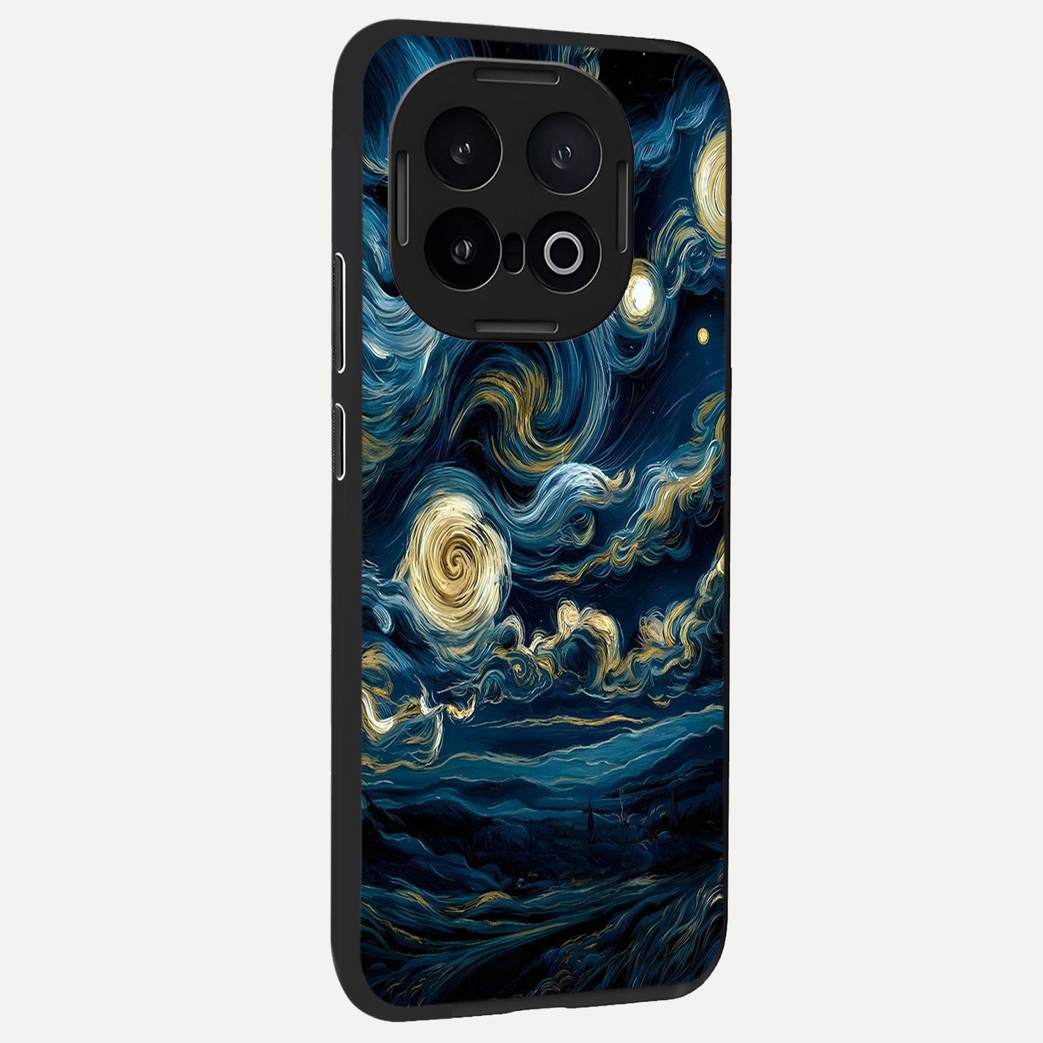  Midnight Sky Whirl back cover for iQOO 13 slim fit glass case with vibrant aesthetic design