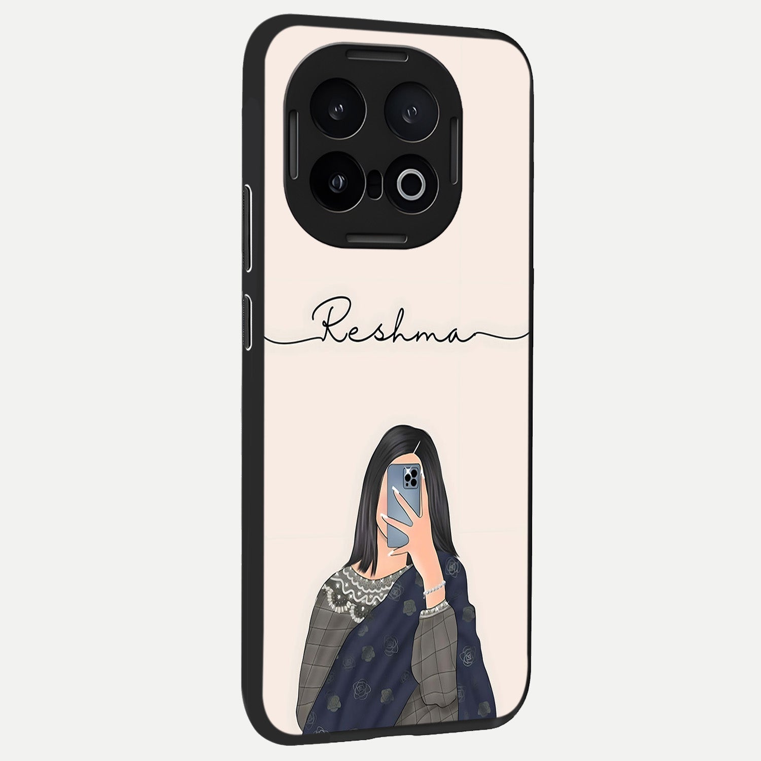  Mirror Mood Muse With Custom Name back cover for iQOO 13 slim fit glass case with vibrant aesthetic design
