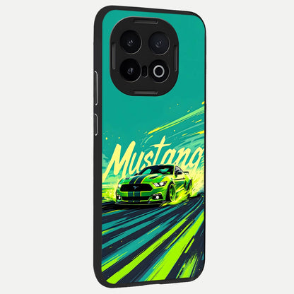  Mustang Bang back cover for iQOO 13 slim fit glass case with vibrant aesthetic design