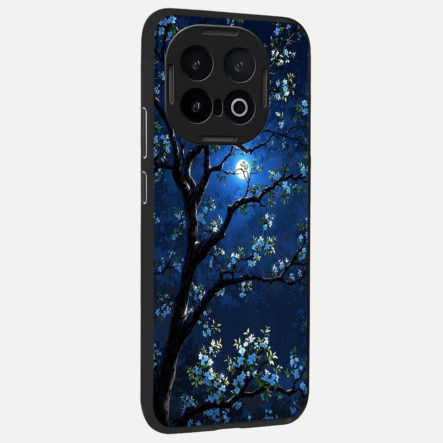  Mystic Floral Night back cover for iQOO 13 slim fit glass case with vibrant aesthetic design