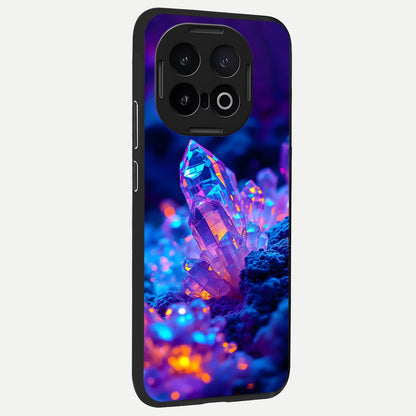  Neon Aura Shards back cover for iQOO 13 slim fit glass case with vibrant aesthetic design