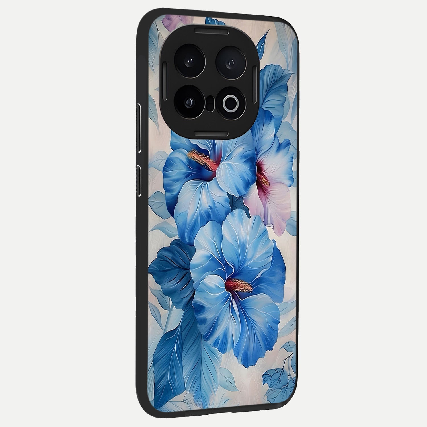  Ocean Hibiscus Grace back cover for iQOO 13 slim fit glass case with vibrant aesthetic design