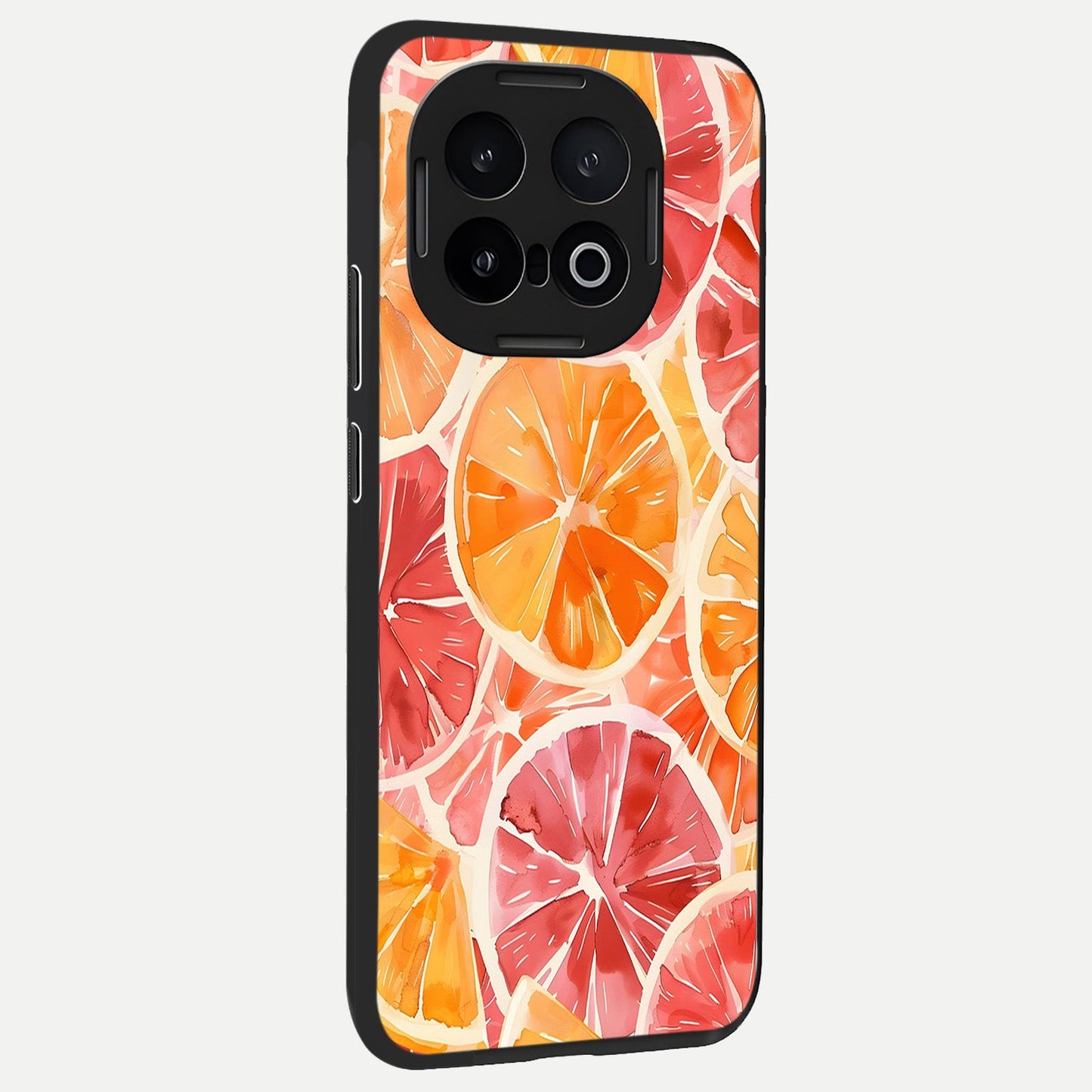  Orange Fruits Pattern back cover for iQOO 13 slim fit glass case with vibrant aesthetic design
