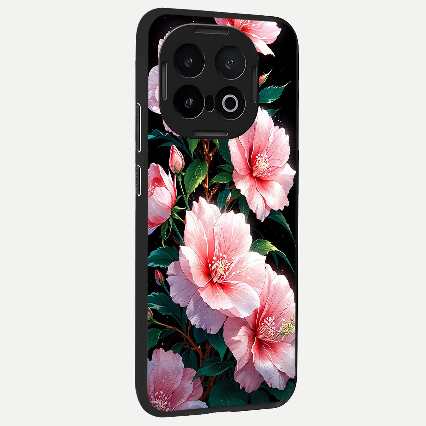  Peach Flower back cover for iQOO 13 slim fit glass case with vibrant aesthetic design