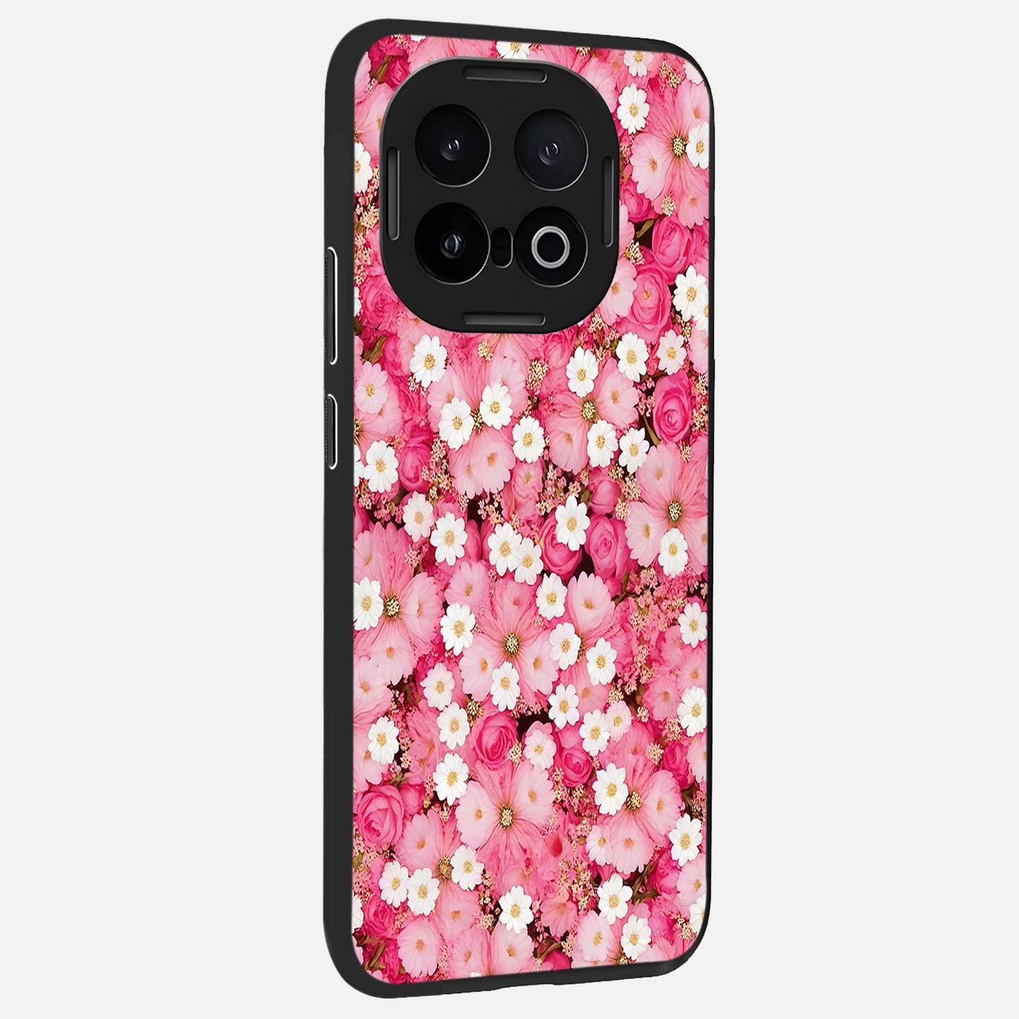  Pink Daisy Bliss back cover for iQOO 13 slim fit glass case with vibrant aesthetic design