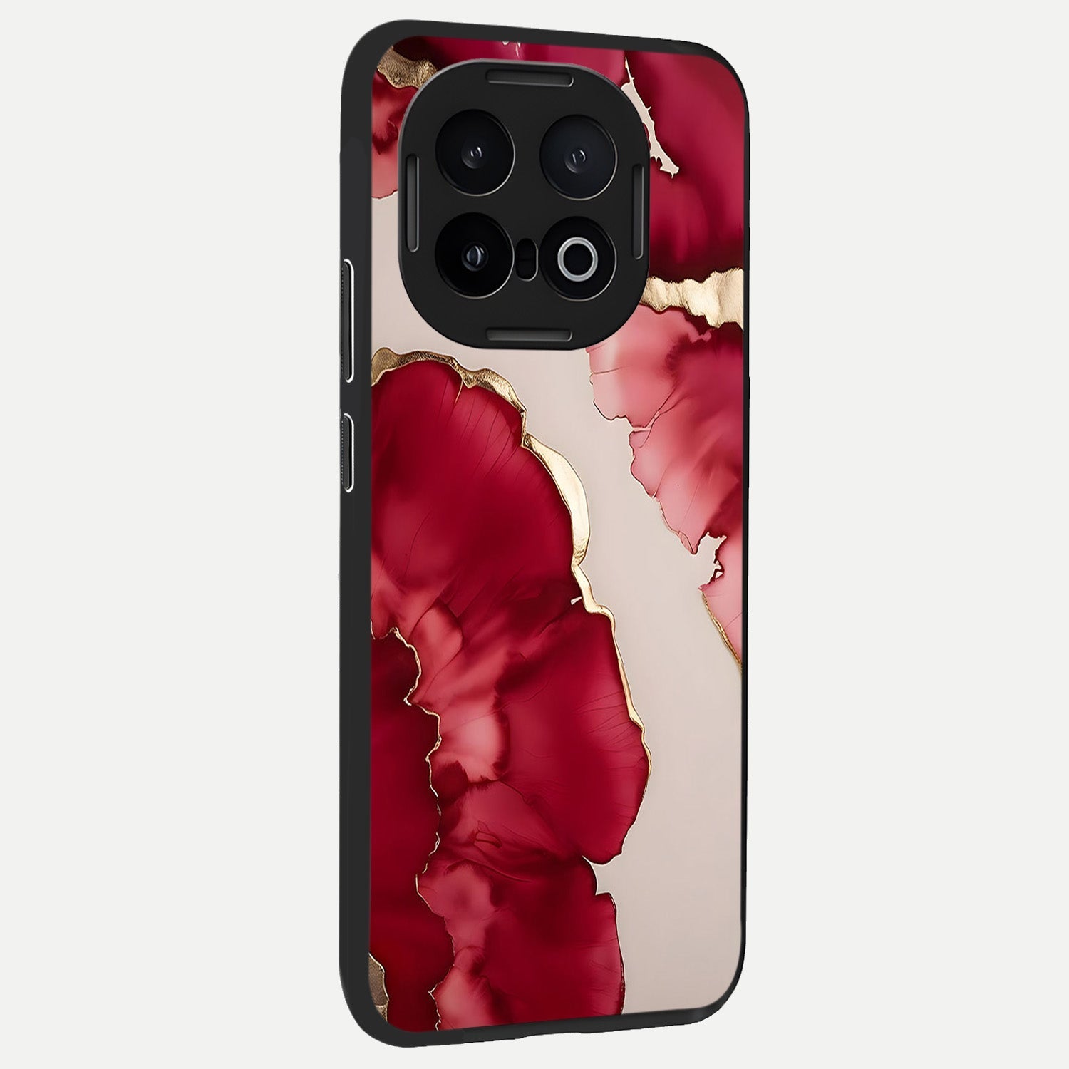  Pink And White Marble back cover for iQOO 13 slim fit glass case with vibrant aesthetic design