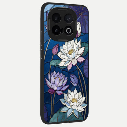  Purple Lotus Stained back cover for iQOO 13 slim fit glass case with vibrant aesthetic design
