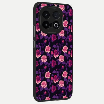  Rose Garden Twilight back cover for iQOO 13 slim fit glass case with vibrant aesthetic design