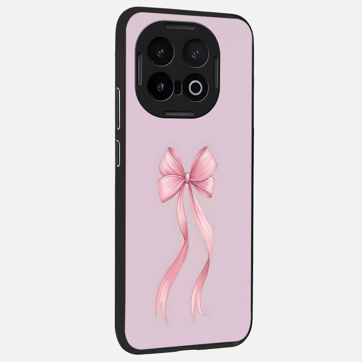  Soft Blush Bow back cover for iQOO 13 slim fit glass case with vibrant aesthetic design