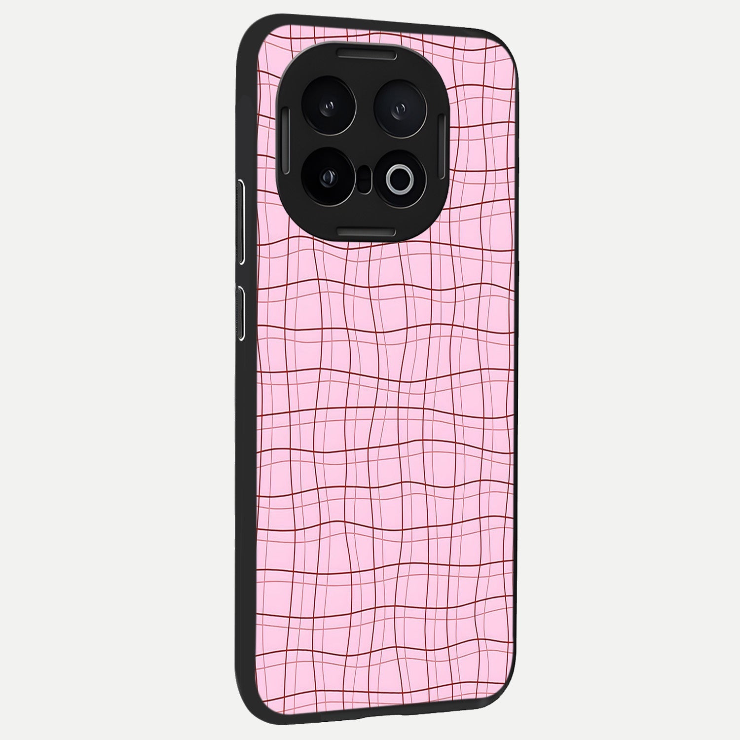  Soft Grid Bliss back cover for iQOO 13 slim fit glass case with vibrant aesthetic design