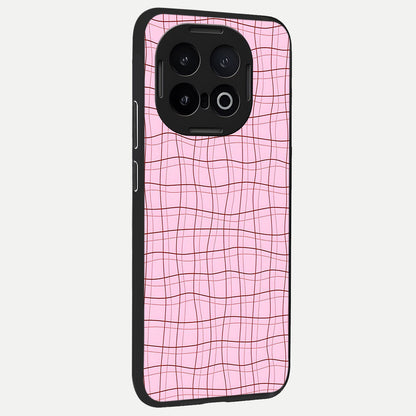  Soft Grid Bliss back cover for iQOO 13 slim fit glass case with vibrant aesthetic design