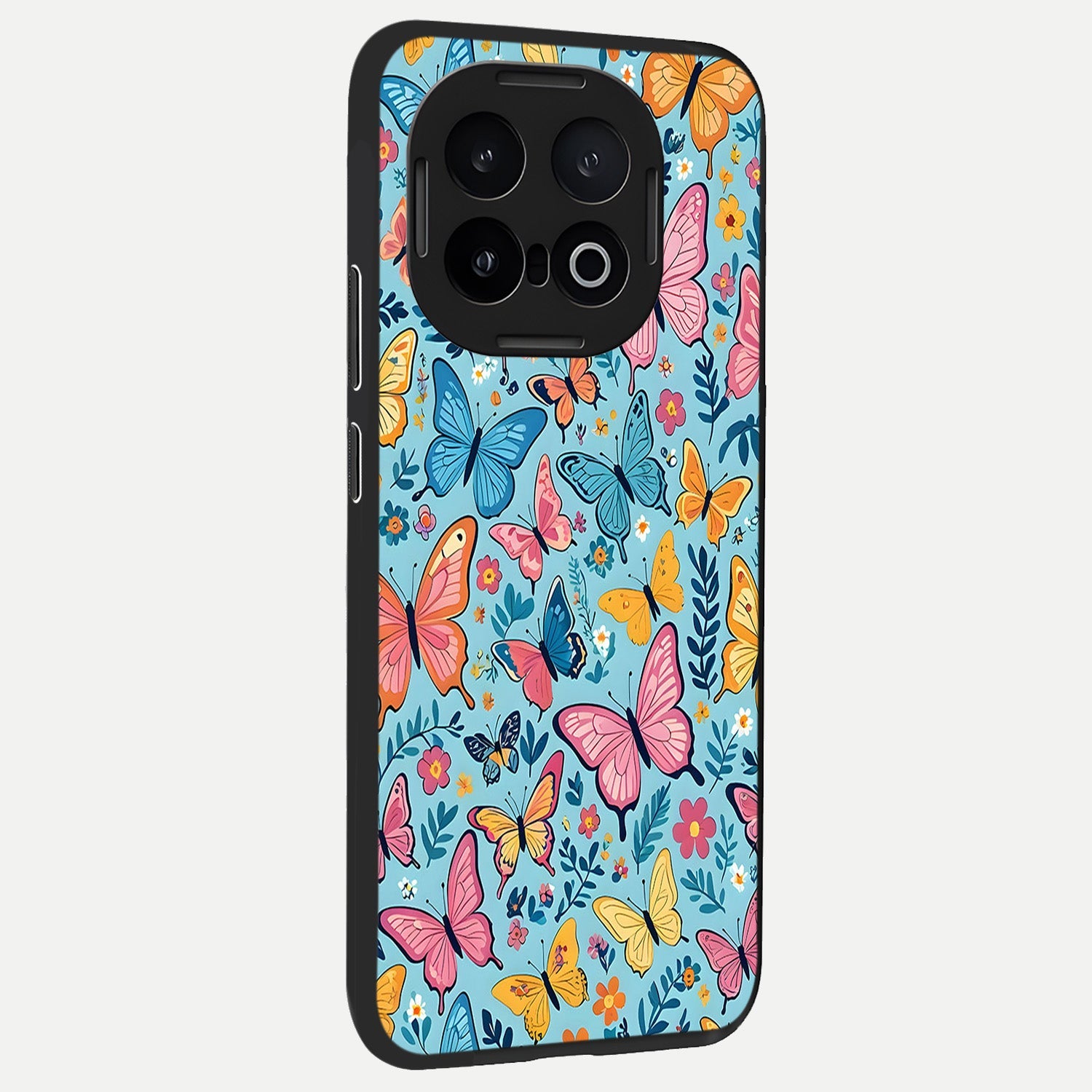  Spring Wing Garden back cover for iQOO 13 slim fit glass case with vibrant aesthetic design