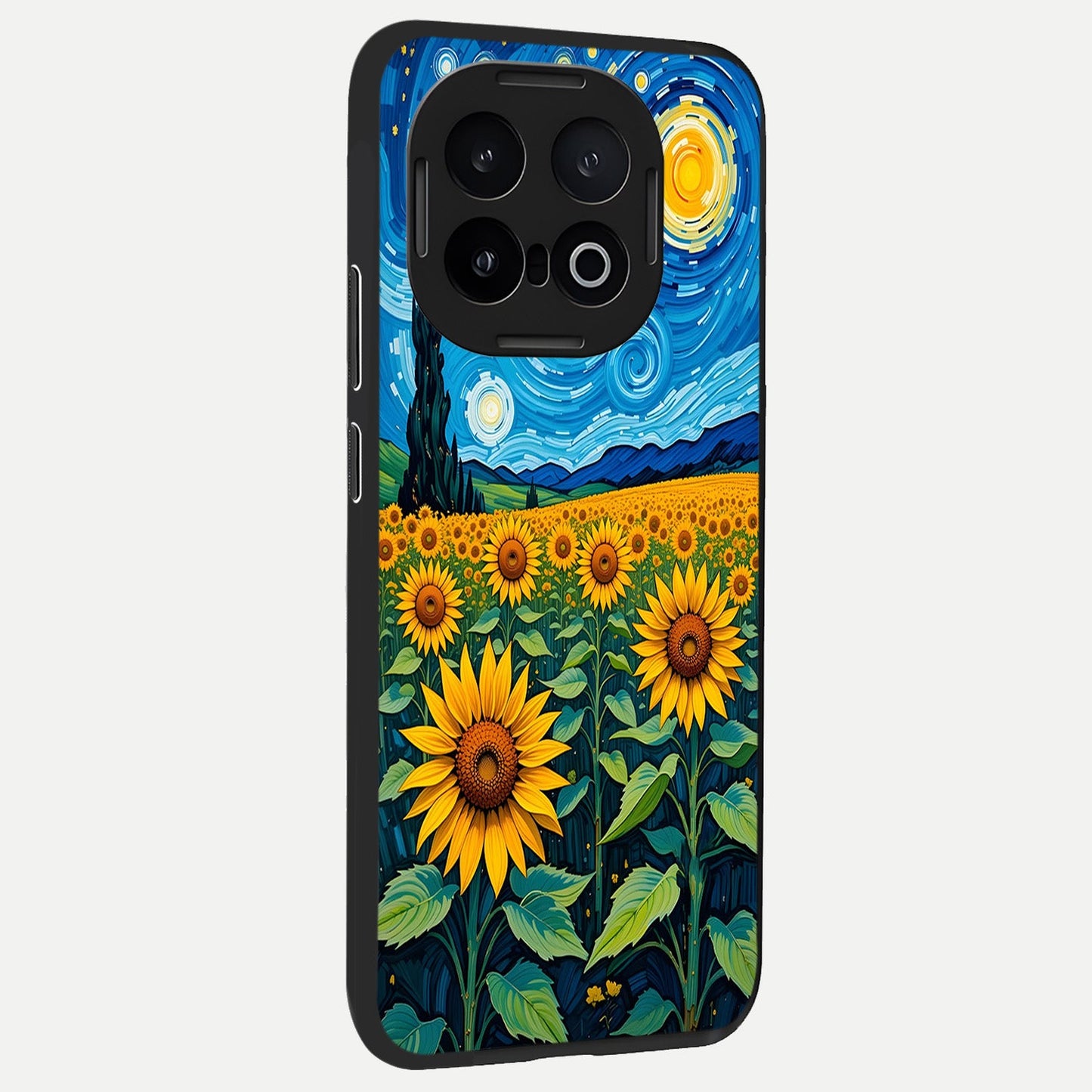  Starry Sunflower Dreams back cover for iQOO 13 slim fit glass case with vibrant aesthetic design