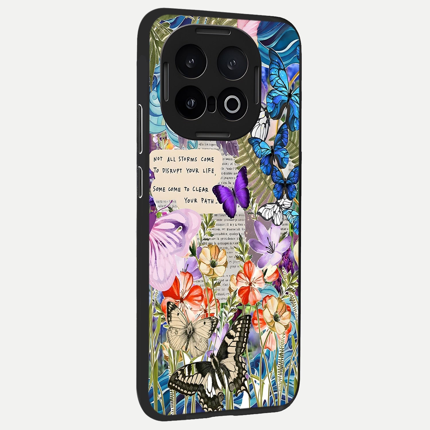  Storm Path Bloom back cover for iQOO 13 slim fit glass case with vibrant aesthetic design