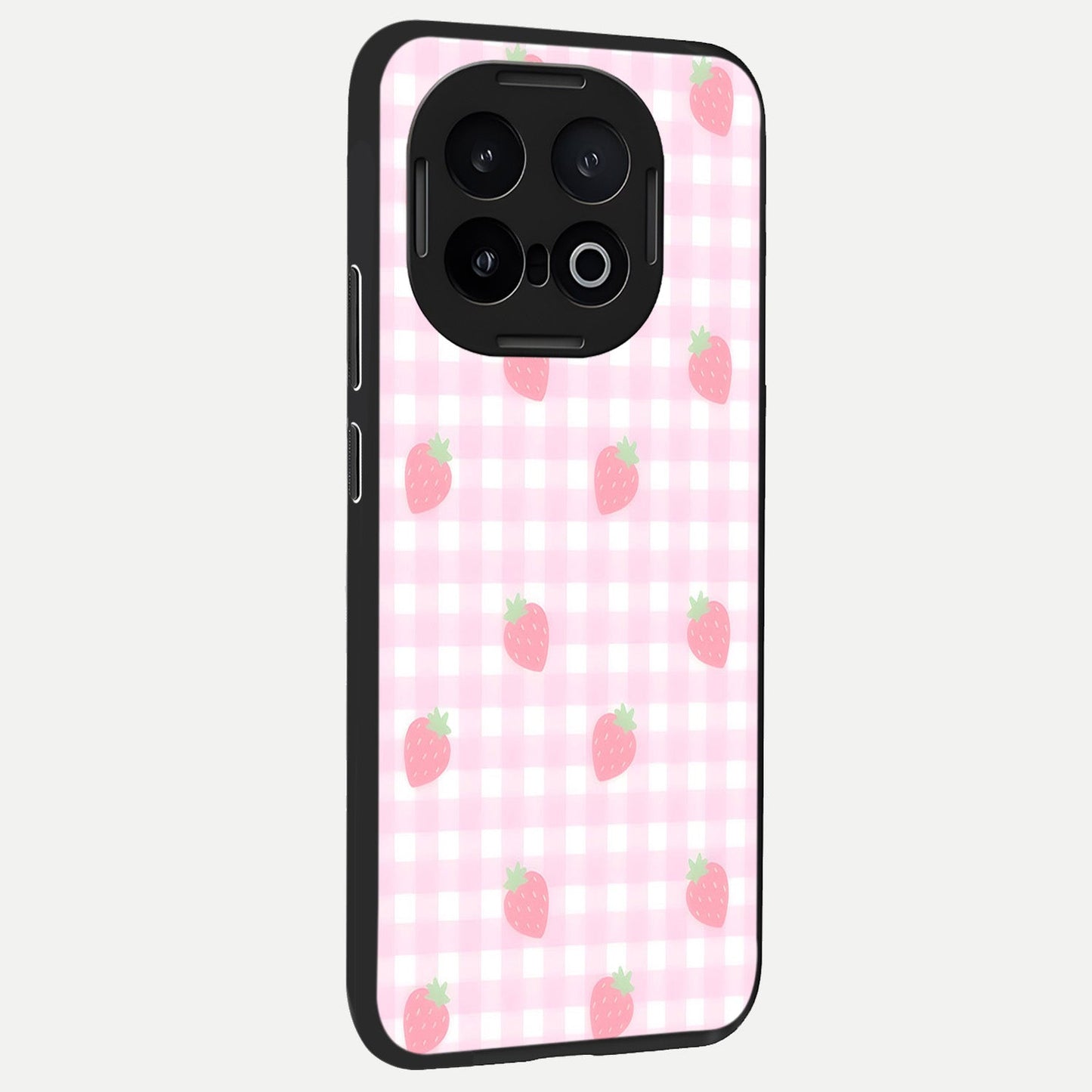  Strawberry Picnic Love back cover for iQOO 13 slim fit glass case with vibrant aesthetic design