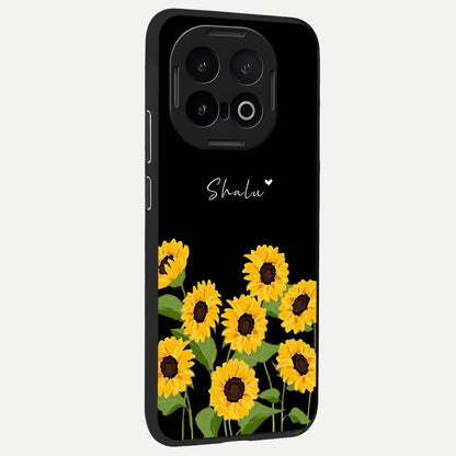  Sunflower Sky Bloom back cover for iQOO 13 slim fit glass case with vibrant aesthetic design