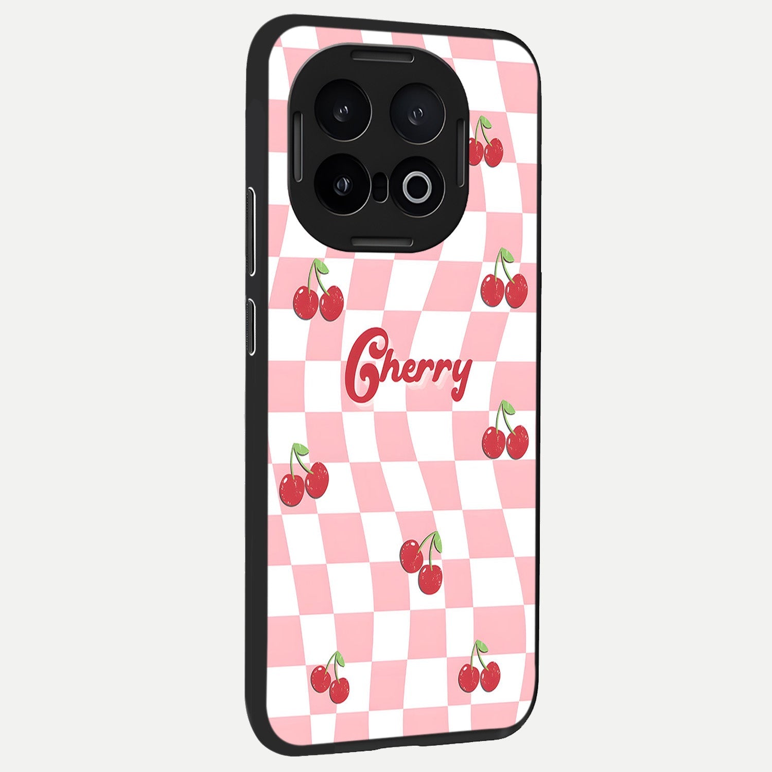  Sweet Cherry Vibes back cover for iQOO 13 slim fit glass case with vibrant aesthetic design