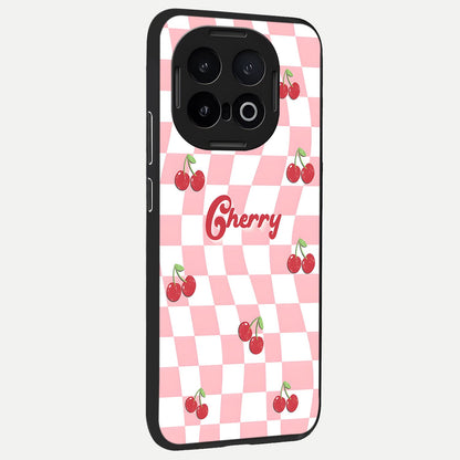  Sweet Cherry Vibes back cover for iQOO 13 slim fit glass case with vibrant aesthetic design