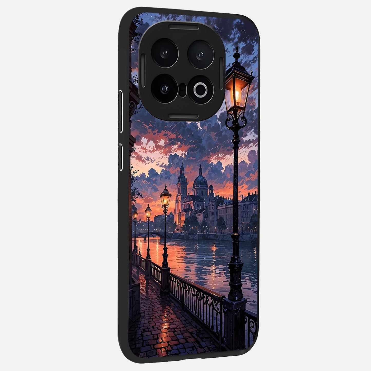  Twilight River Lights back cover for iQOO 13 slim fit glass case with vibrant aesthetic design