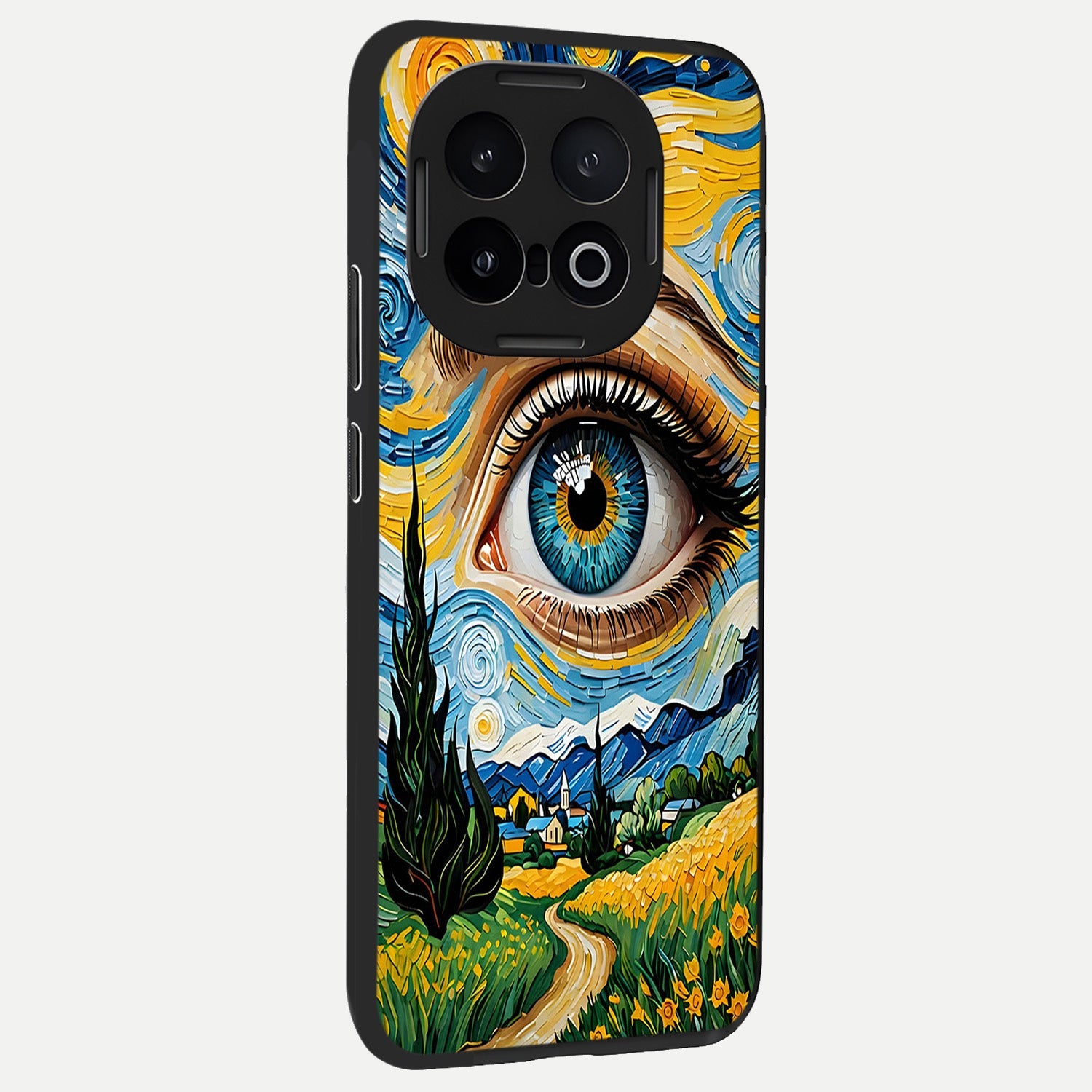  Van Gogh Eye back cover for iQOO 13 slim fit glass case with vibrant aesthetic design